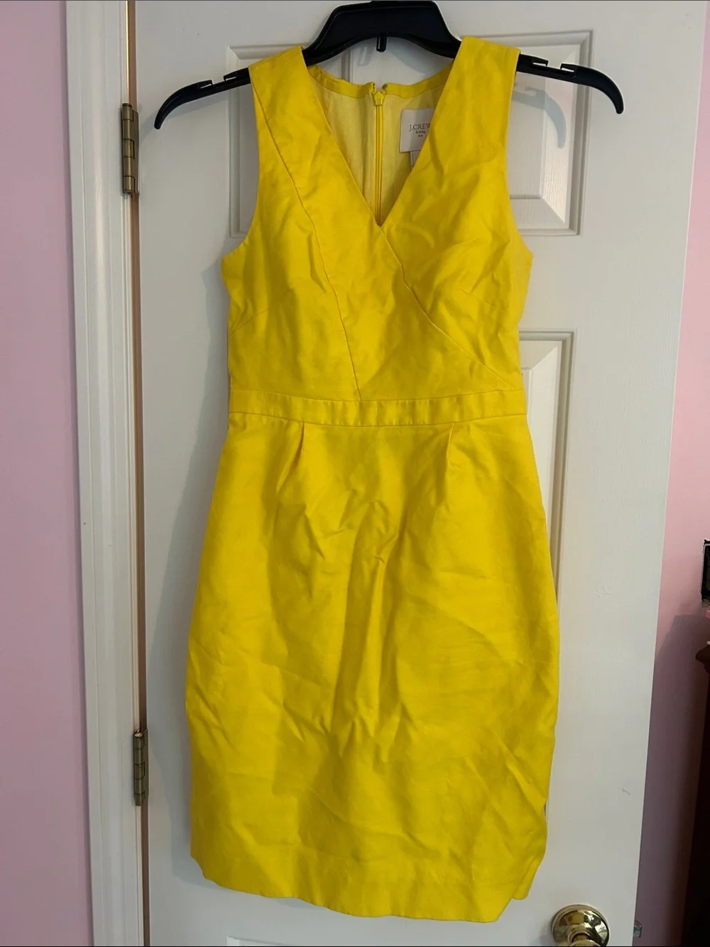 J. Crew Bright Yellow V-Neck Sheath Dress
